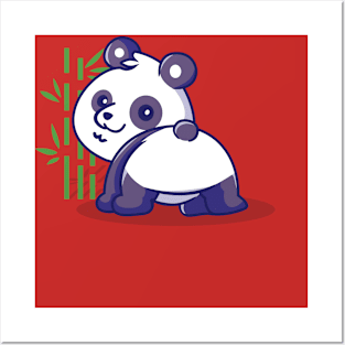 Cute baby panda illustration Posters and Art